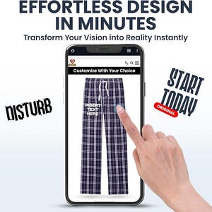 Custom pajamas pants, Men’s Flannel Plaid Pants | Personalized Lounge & Pajama Pants | Unique Gift Idea for Comfortable Style. DT1800 image 13