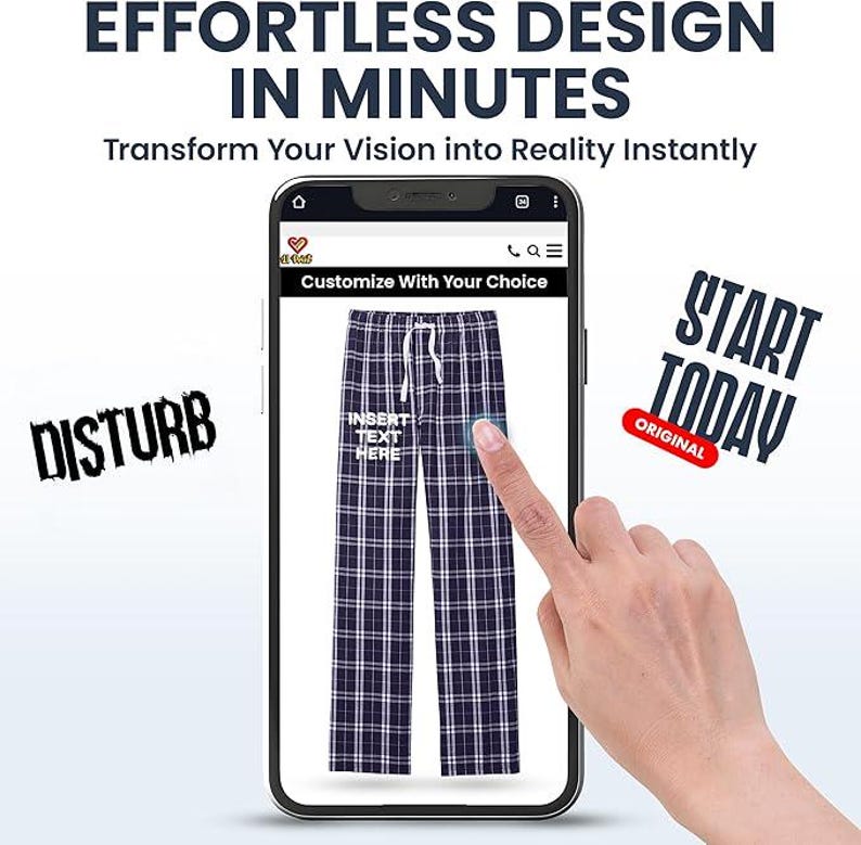 Custom pajamas pants, Men’s Flannel Plaid Pants | Personalized Lounge & Pajama Pants | Unique Gift Idea for Comfortable Style. DT1800 image 13