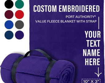 Custom Plush Texture Blanket – Personalized Blanket with Name, Embroidered Throw, Logo, Christmas Gifts, Cozy Custom Blanket, BP10