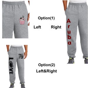 Pantalones deportivos personalizados con bolsillos, joggers personalizados para cumpleaños, logotipo y texto personalizados, pantalones cómodos para estar en casa, ropa de equipo personalizada pc78p imagen 14
