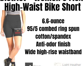 Customized Printed Sport Shorts, Personalized Logo Shorts, Custom Bike Shorts, Custom Women’s High Waist Bike Short, Gift For Her. DT7509