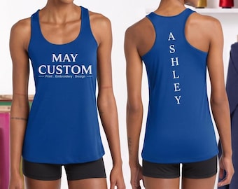 Custom Tank Top, Women's Polyester Racerback Workout Shirt LST356