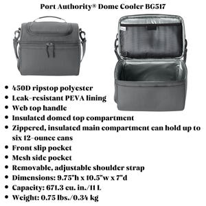 Custom embroidery Lunch Bag, Personalized Cooler for Dad or Staff, Embroidered Logo/name, 2 compartments, Insulated & Unique BG517 画像 8