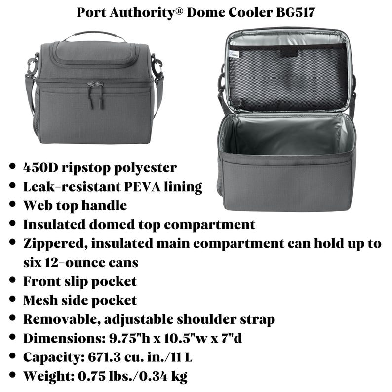 Custom embroidery Lunch Bag, Personalized Cooler for Dad or Staff, Embroidered Logo/name, 2 compartments, Insulated & Unique BG517 画像 8