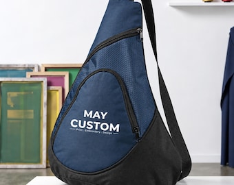 Mochila bandolera personalizada con diseño de panal / Bolso cruzado / Mochila con logotipo promocional / Bolso bandolera personalizado con marca / Bolso de viaje/trabajo bordado BG1010