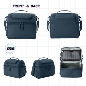 Custom embroidery Lunch Bag, Personalized Cooler for Dad or Staff, Embroidered Logo/name, 2 compartments, Insulated & Unique BG517 画像 6