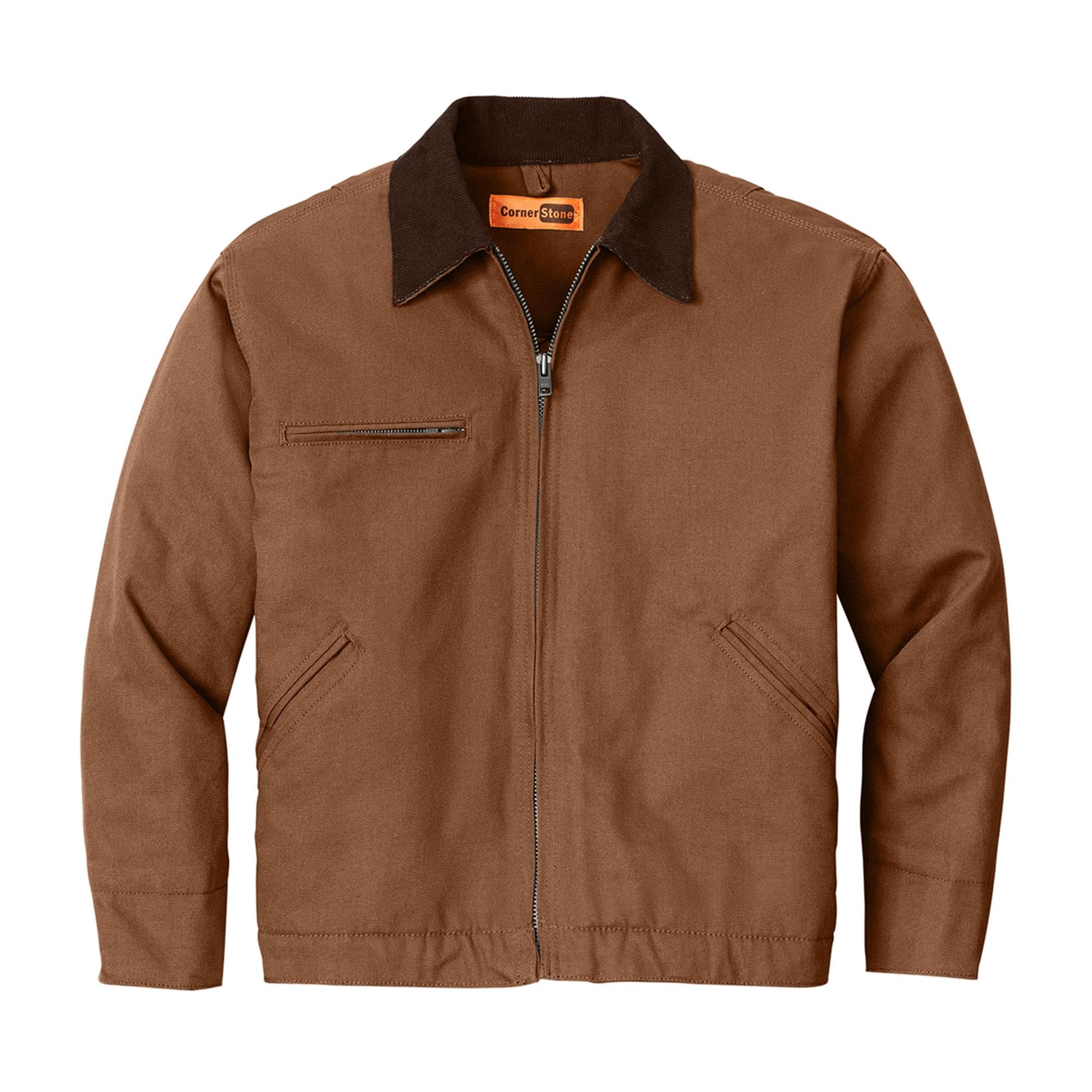 Custom Duck Cloth Work Jacket Embroidered Full Zip Men's Jacket