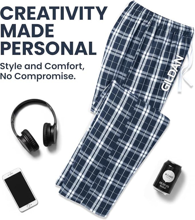 Custom pajamas pants, Men’s Flannel Plaid Pants | Personalized Lounge & Pajama Pants | Unique Gift Idea for Comfortable Style. DT1800 image 12