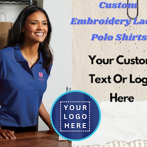 Custom Embroidered Ladies Polo Shirts, Custom workwear, uniforms, Custom Ladies Golf Polos, Port Authority® Ladies Silk Touch™ Polo (L500)