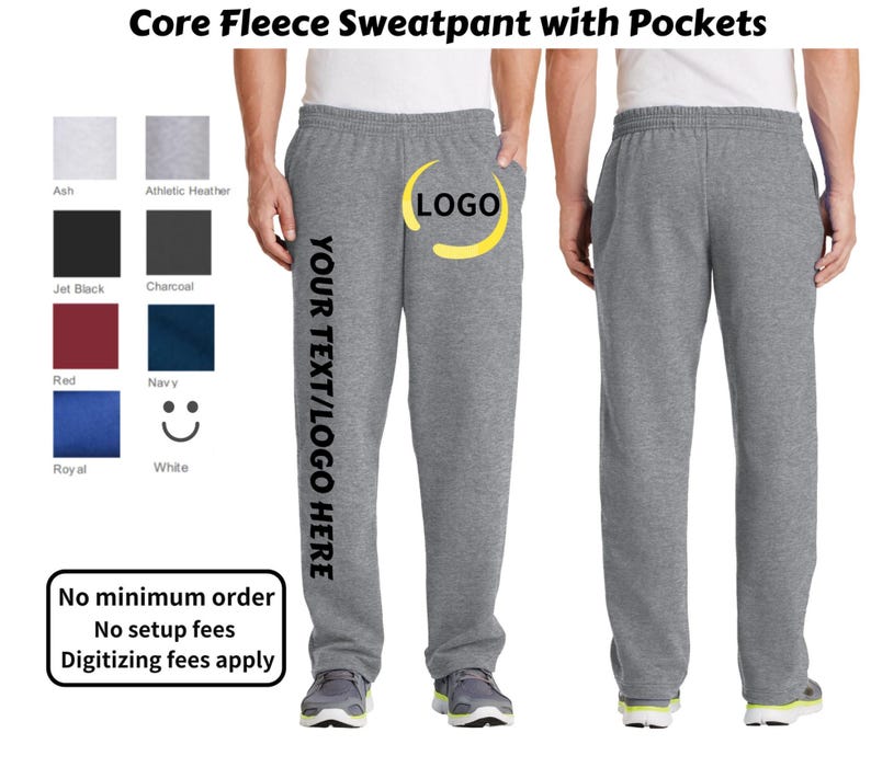 Pantalones deportivos personalizados con bolsillos, joggers personalizados para cumpleaños, logotipo y texto personalizados, pantalones cómodos para estar en casa, ropa de equipo personalizada pc78p imagen 18