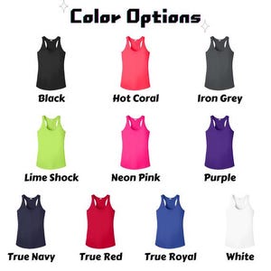 Custom team Performance Tank, Women's dry-fit Racerback Tank, personalized name, team logo shirts, perfect for running, fitness, yoga LST356 image 5