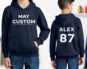 Sudadera con capucha juvenil / Sudadera personalizada para niños / Personalízala con tu diseño o texto / ¡El regalo de cumpleaños perfecto! PC90YH