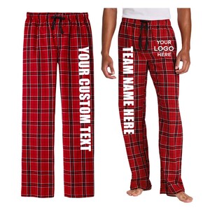 Custom pajamas pants, Men’s Flannel Plaid Pants | Personalized Lounge & Pajama Pants | Unique Gift Idea for Comfortable Style. DT1800 image 3