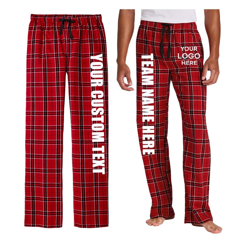 Custom pajamas pants, Men’s Flannel Plaid Pants | Personalized Lounge & Pajama Pants | Unique Gift Idea for Comfortable Style. DT1800 image 3
