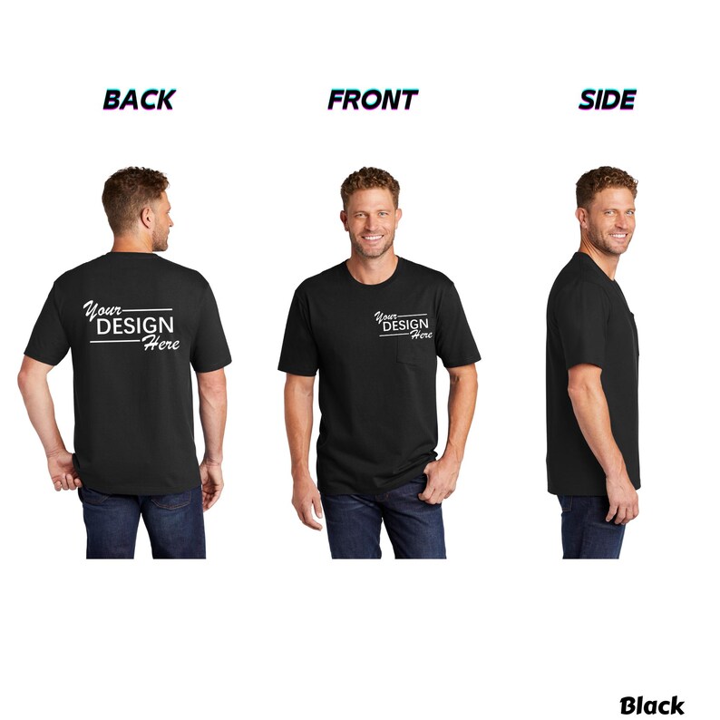 Custom T-Shirts, Heavyweight 7-OZ Workwear Pocket Tee, Personalized Tee for Landscaping & Construction Work | Durable Custom Shirts. cs430 image 5
