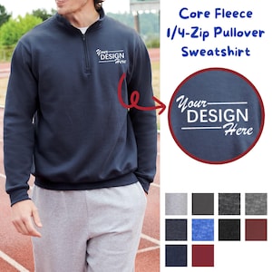 Custom Quarter Zip Fleece Sweatshirt - Personalized Monogram Jacket, Custom Text Logo, Personalized Gifts for Him pc78q