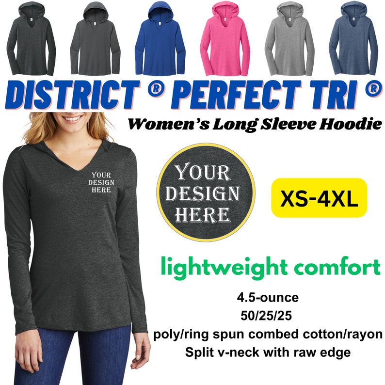 Women's lightweight hoodie, Custom Long Sleeve Hoodie, custom Hoodie, Monogram Hoodie, Custom Logo Hoodie, Custom Women's Hoodie. (DM139L) image 1