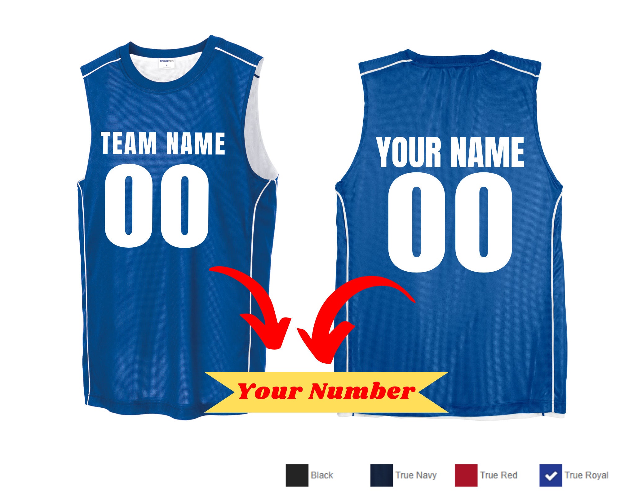 Custom Basketball Jersey / XS to 4XL / Youth and Adult / Royal Blue Jerseys  / Sleeveless / Team Uniforms / Style Jersey04 Royal 