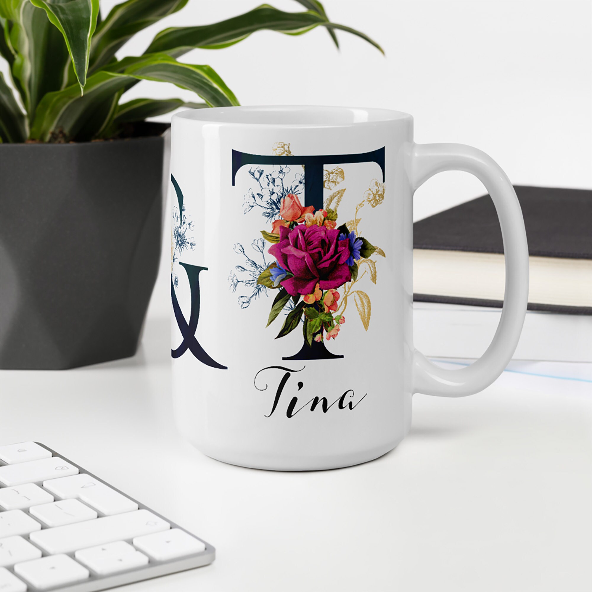 Personalized Name Initial Custom for Couples Cup
