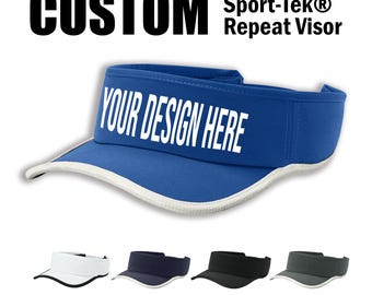 Custom Printed Sport-Tek® Repeat Visor, Personalized Visor, Custom team visors, Custom caps, Tennis visors, Unique hats, Birthday gift.STC57