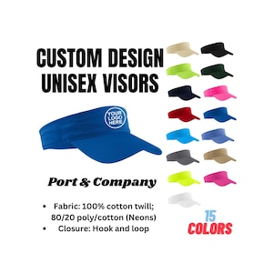 Custom Unisex Visor - Personalized Team Visor with Printed/Embroidered Text, logo for Beach, Tennis, Softball & Golf Teams cp45