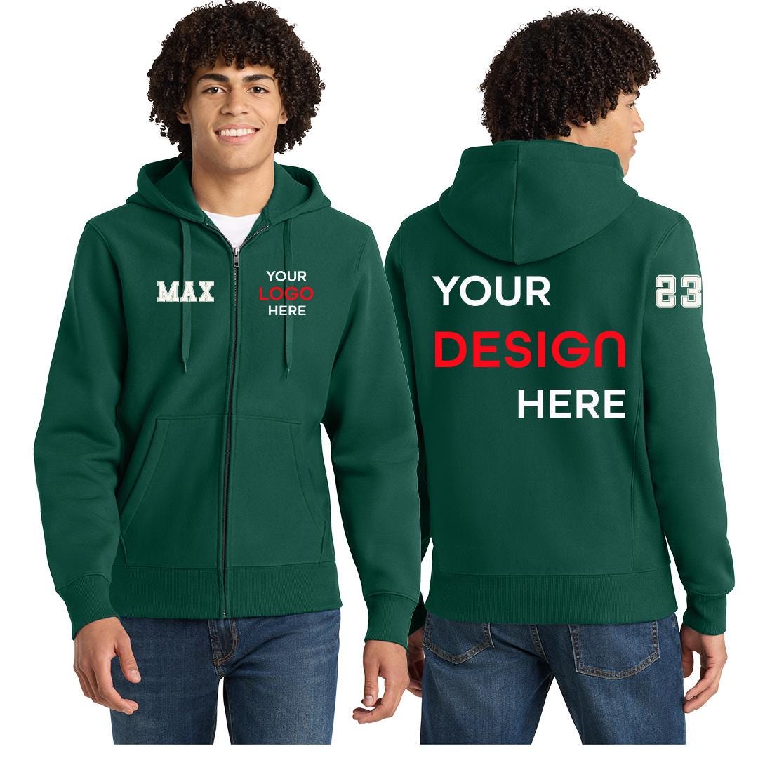 Team Work Jacket Custom Logo Zip up Hoodie, Embroidered Work Jacket, Super Heavyweight ...