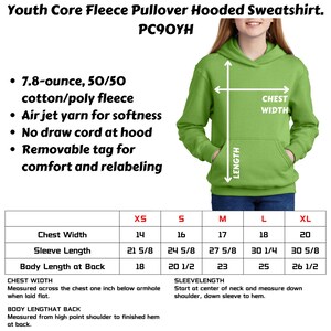 Sudadera con capucha juvenil / Sudadera personalizada para niños / Personalízala con tu diseño o texto / ¡El regalo de cumpleaños perfecto! PC90YH imagen 12