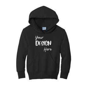 Sudadera con capucha juvenil / Sudadera personalizada para niños / Personalízala con tu diseño o texto / ¡El regalo de cumpleaños perfecto! PC90YH imagen 15