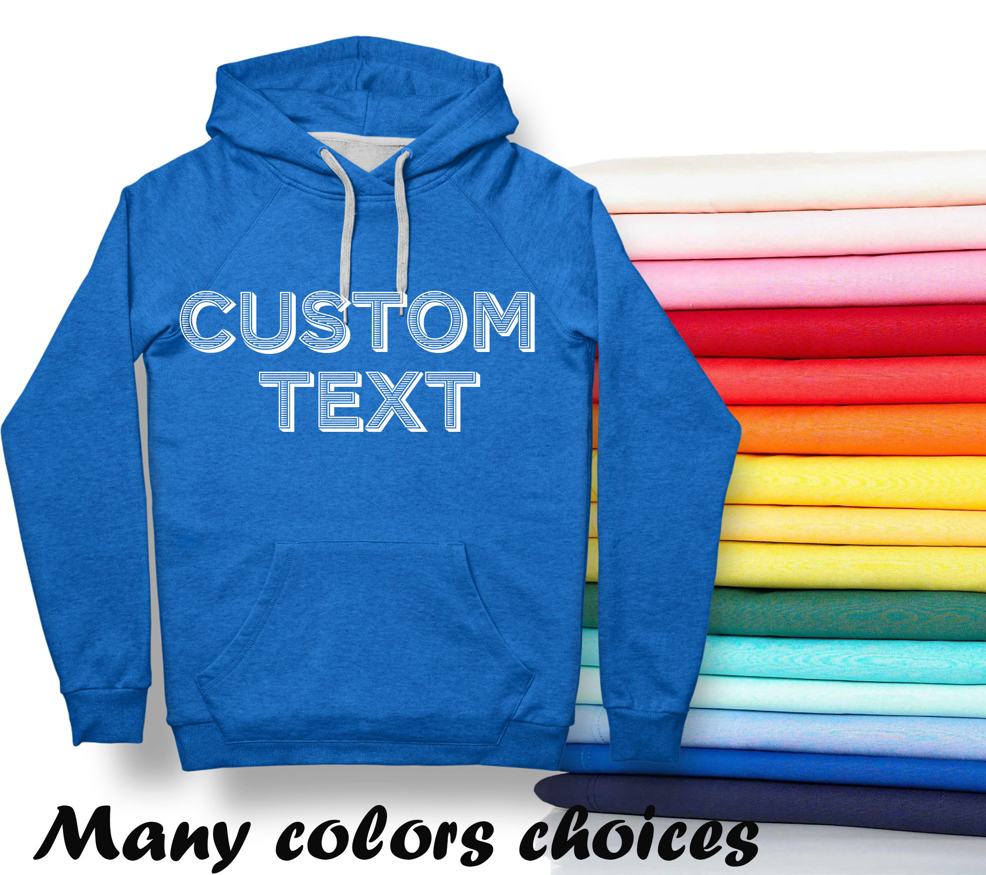 Custom Hoodie Add Your Own Design Text Word Unisex Hoody Men Etsy