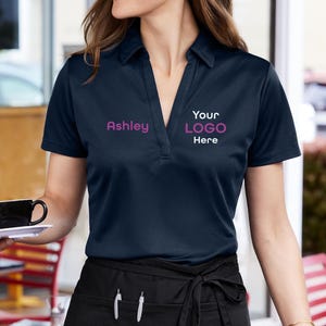 Custom Ladies Polo- Performance Moisture Wicking Dry Fit Golf & Business Shirt, Personalized Embroidered or Printed Logo L540