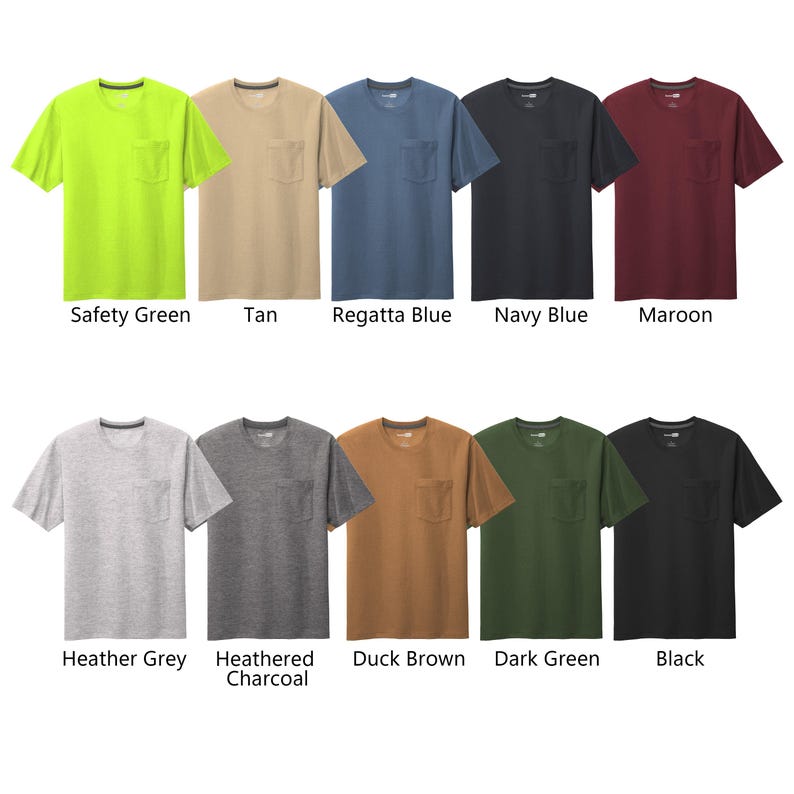 Custom Workwear Pocket Tee Heavyweight 7oz - Personalized Construction & Landscaping T-Shirts, Add Text/Logo/Photo, Durable CS430 image 8