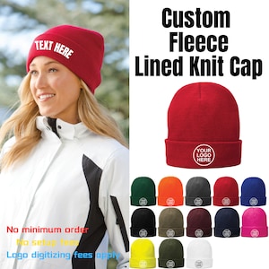 Custom Fleece Lined Beanie, Custom Winter Beanie, Personalized Beanie, Winter Cap, Fleece Beanie Hat, Custom team Beanie, Unique gift, CP90L