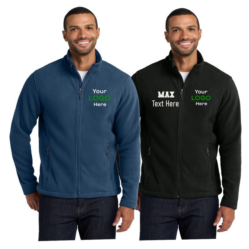 Embroidered Men's Fleece, Custom Full Zip Jacket, Your Name or Logo ...