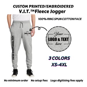 Custom Fleece Jogger. CUSTOM TEXT, DESIGN. Wear Your own design. Unique wear. Personalized gift,  gift for him, DT6107