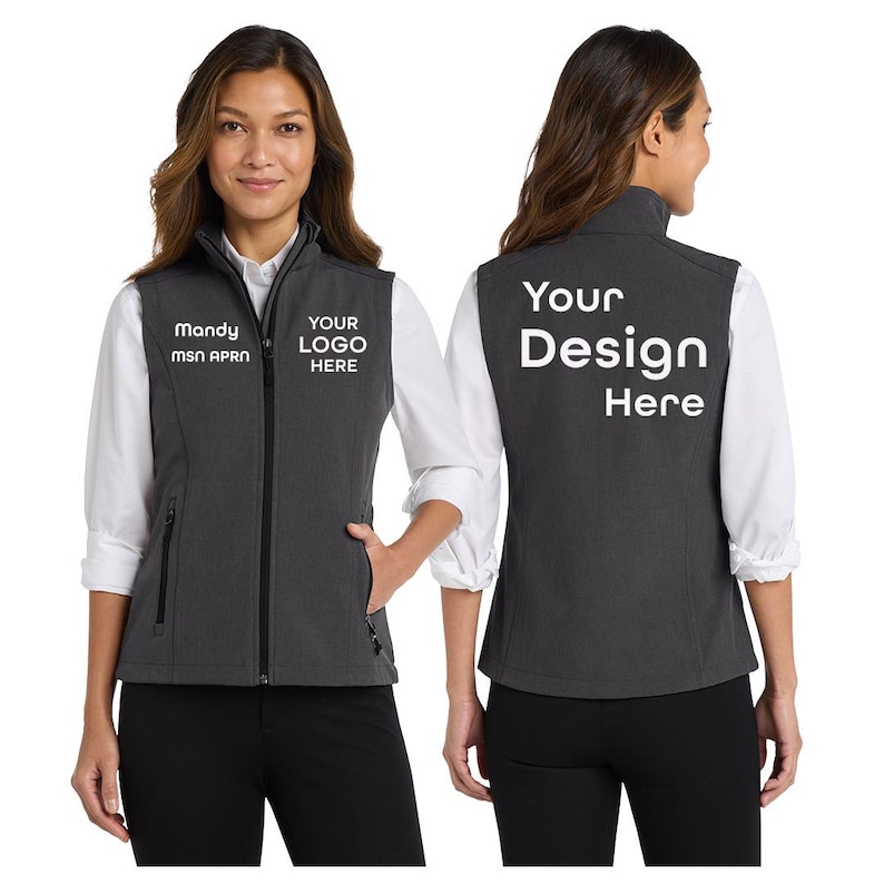 Custom Ladies Soft Shell Vest, waterproof and Wind-Resistant vest | Custom Printed & Embroidered Vests. perfect For Corporate Uniforms. L325 image 3