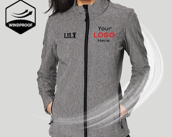 Custom Soft Shell Jacket, Personalized Women’s Water-Resistant Outerwear with Logo or Text, Custom Company Jackets, Windproof and Breathable