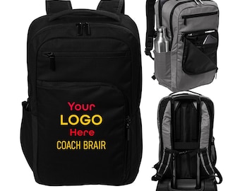 Laptop Backpack with Custom Embroidered Logo, Personalized Company Bag, Slim Tech Pack, Business & School Use, Impact Trolley Bag, BG225