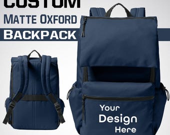 Custom Laptop Backpack, Personalized Port Authority Matte Oxford Laptop Bag BG940, Monogrammed Tech Backpack, Commuter Gift for Him