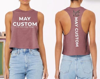 Custom Tank Top, BELLA+CANVAS Women’s Racerback Cropped 52/48 Cotton Poly Jersey