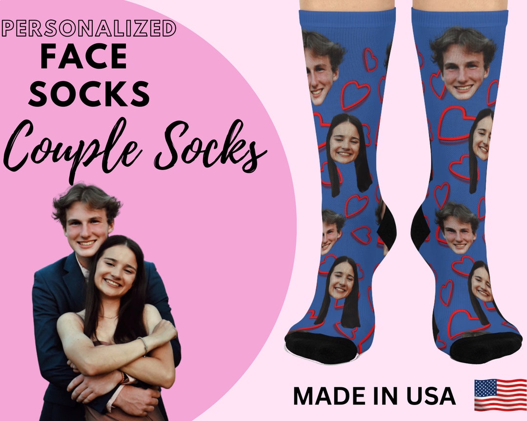 Custom Couple Face Socks Valentines Day Custom Socks Socks Etsy