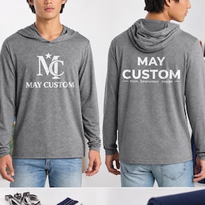 Custom Hoodies - Personalized District ® Lightweight Tri-Blend Hoodie, Custom Logo, Text, or Design, Unisex Lightweight Pullover. dm139