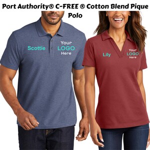 Custom Port Authority® C-FREE ® Cotton Blend Pique Polo. Add your text/logo, Custom team Polo, Custom shirt, Custom shirts, Best gift. K867