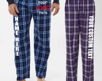 Custom Flannel Pants | Personalized Team Spirit Wear | Custom Name and Number Loungewear | Personalized Athlete Gift | Plaid Team PJs 24