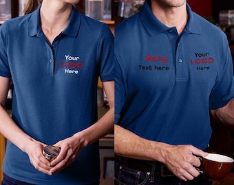 Custom polo shirts, business logo polos, Silk Touch Polo- Personalized Team polos, Workwear, Uniforms, Custom Logo & Text. K500