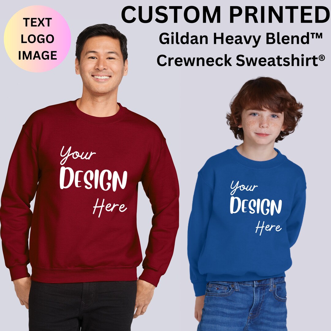 GotPrint Custom Crewneck Sweatshirt, Personalized Your Own Embroidered