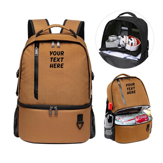 Custom Backpack Cooler | Personalized Name Lunch Bags | Embroidered name, Initial. 20-can Cooler for Picnics & Fishing | Unique Gift. aa1