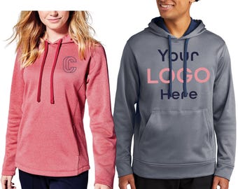 Custom Sport-Tek ® PosiCharge ® Sport-Wick ® Heather Fleece Hooded Pullover, Women Men Sweatshirt, Fitness Daily Wear, Fashion Outfit. ST264