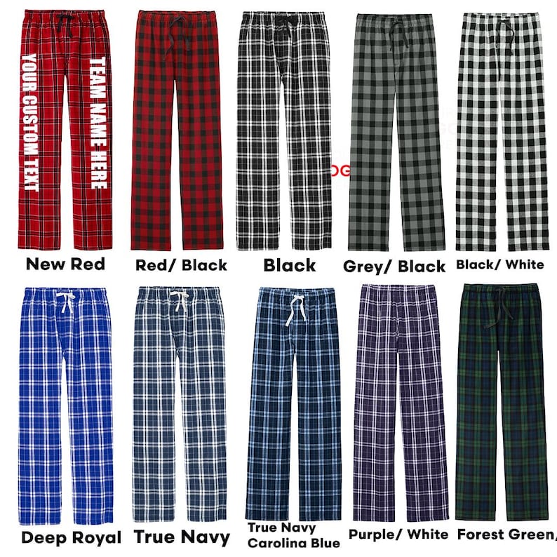 Custom pajamas pants, Men’s Flannel Plaid Pants | Personalized Lounge & Pajama Pants | Unique Gift Idea for Comfortable Style. DT1800 image 5
