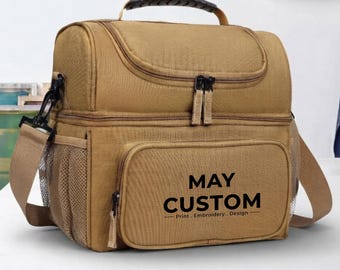 Custom Cooler Bag - Personalized Lunch Box, Custom Name Coolers/Gifts, Perfect for Employees & Outdoor Activities. Unique embroidered gift.
