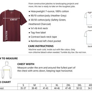 Custom Workwear Pocket Tee Heavyweight 7oz - Personalized Construction & Landscaping T-Shirts, Add Text/Logo/Photo, Durable CS430 image 9